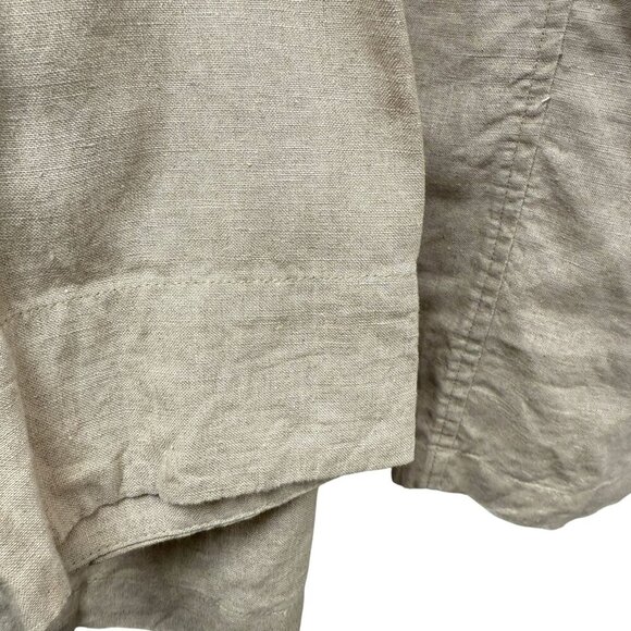 Elisabeth by Liz Claiborne 100% Linen Blazer Size 14 Oversized Jacket Beige - Picture 6 of 7